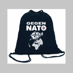 Gegen Nato ľahké sťahovacie vrecko ( batôžtek / vak ) s čiernou šnúrkou, 100% bavlna 100 g/m2, rozmery cca. 37 x 41 cm